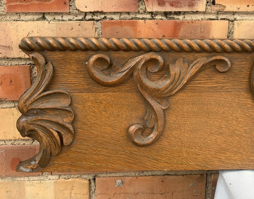 OAK 19TH CENTURY CARVED LARGE PEDIMENT