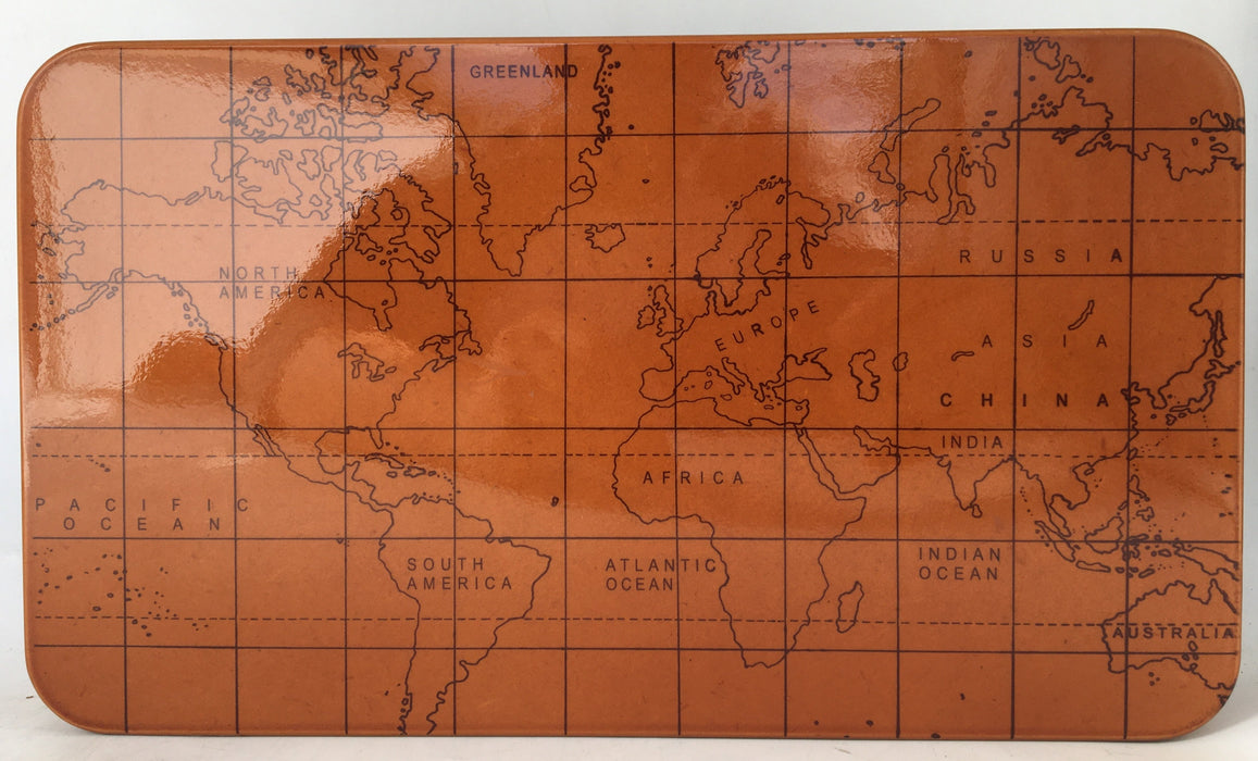 ITALIAN WOOD BOX WITH MAP DESIGN