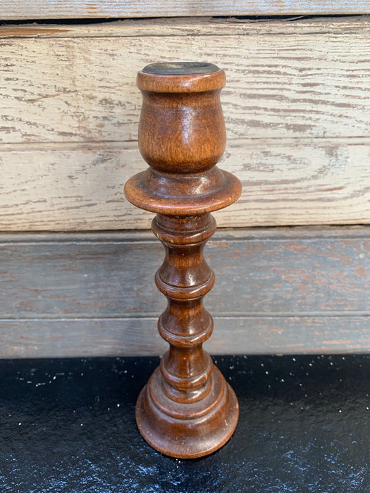 WOOD 8" CANDLESTICK