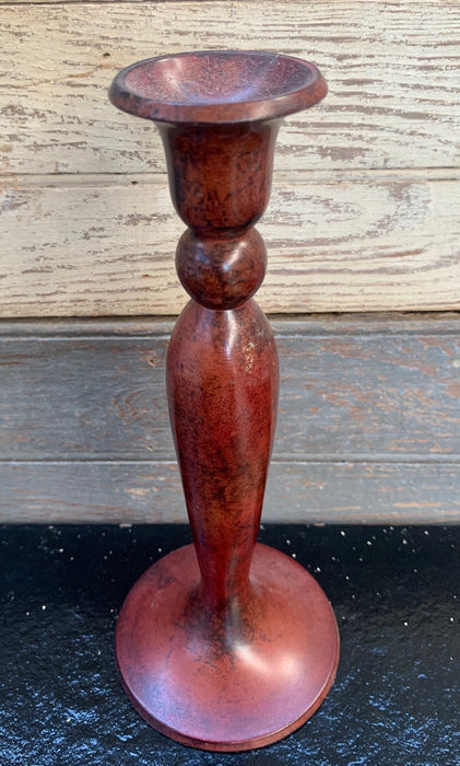 RED METAL CANDLESTICK