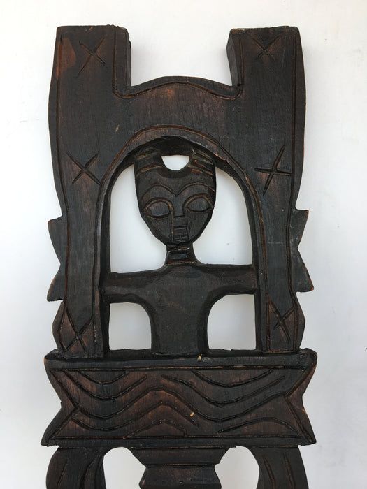 LARGE AFRICAN CARVED WOOD COMB