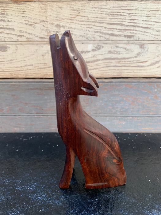 CARVED ROSEWOOD COYOTE SILHOUETTE - AS FOUND