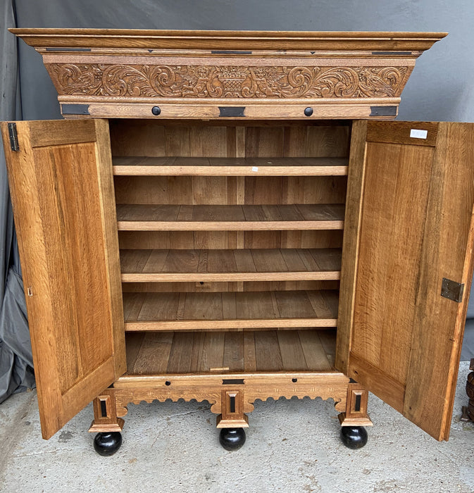 DUTCH OAK SHALLOW CABINET WITH EBONY INLAY