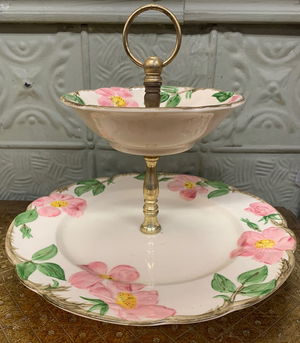 FRANCISCAN DESERT ROSE 2 TIER DISH