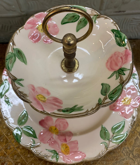 FRANCISCAN DESERT ROSE 2 TIER DISH