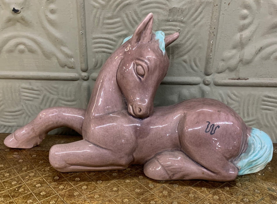 GOLDSCHEIDER CERAMIC PURPLE AND AQUA FOAL