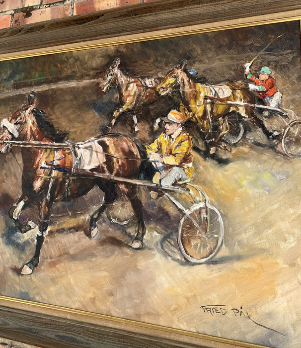 FRAMED FRIED PAL CARRIAGE RACE PAINTING