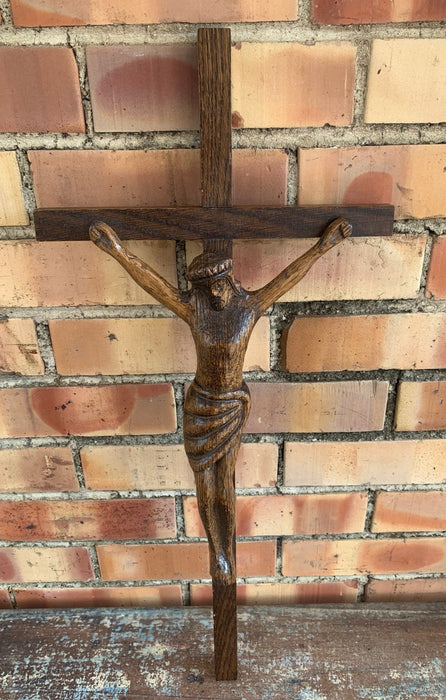 MEDIUM ASH CARVED CRUCIFIX