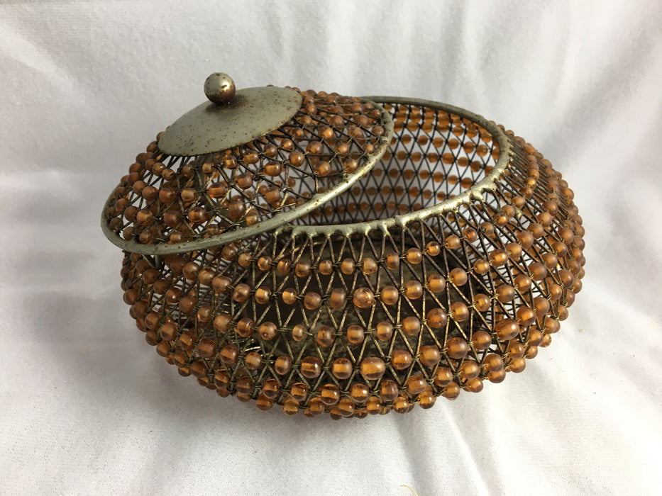 BEAD AND WIRE LIDDED BASKET