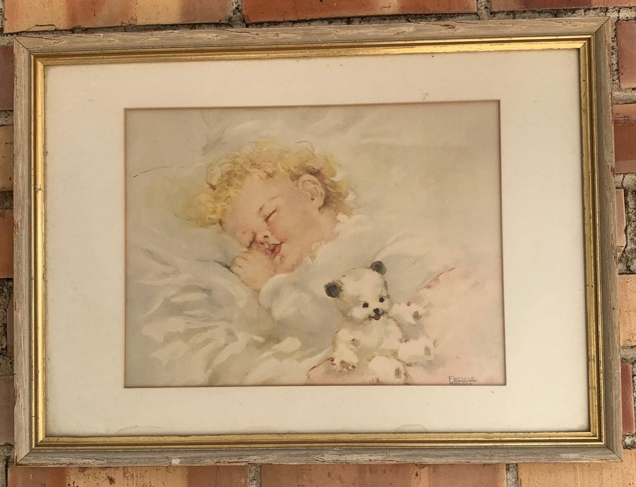 BABY MOTIF FRAMED PRINT BY FLORENCE ROGERS