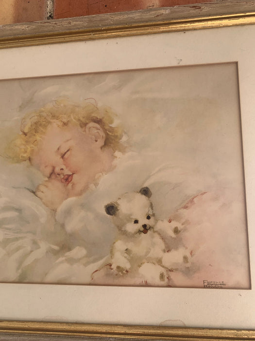 BABY MOTIF FRAMED PRINT BY FLORENCE ROGERS