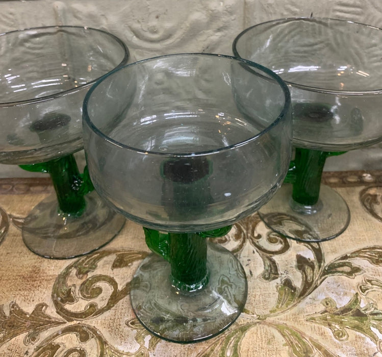 SET OF 4 CACTUS STEM MARGARITA GLASSES