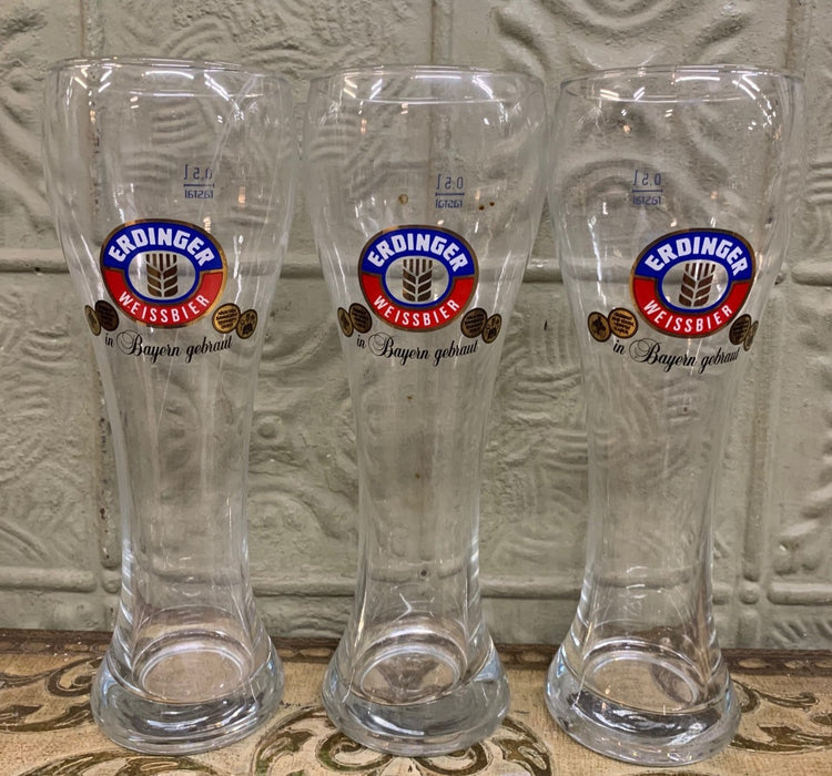 SET OF 3 TALL ERGINGER BEER GLASSES