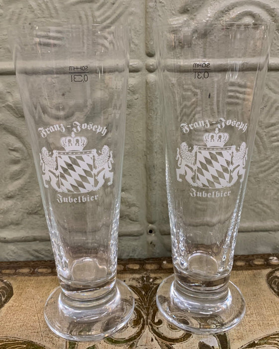 PAIR OF FRANZ-JOSEPH BEER GLASSES