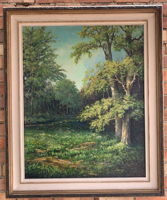 OIL PAINTING OF TEXAS COTTONWOOD TREES