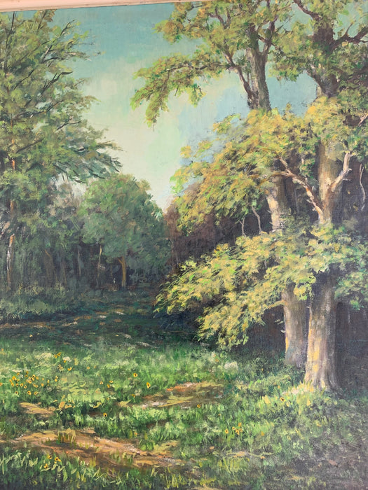 OIL PAINTING OF TEXAS COTTONWOOD TREES