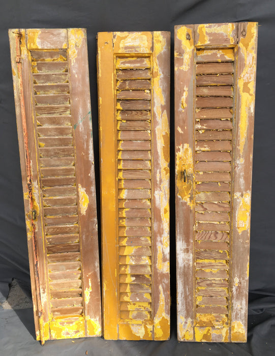 SET OF 3 SHUTTERS WITH YELLOW PAINT