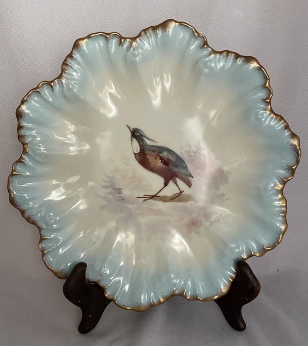 FRENCH LIMOGES PLATE WITH BIRD