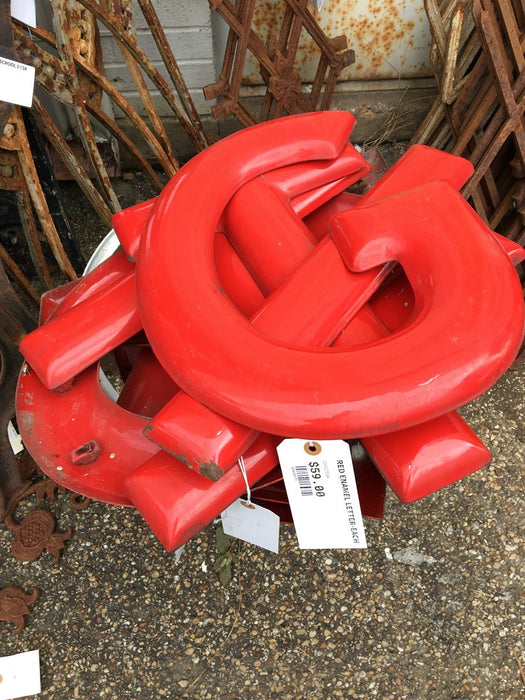 RED ENAMEL LETTER-EACH