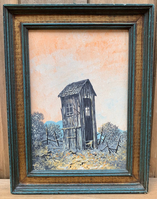 OIL PAINTING OF OUT HOUSE BY RUDOLPH COTE