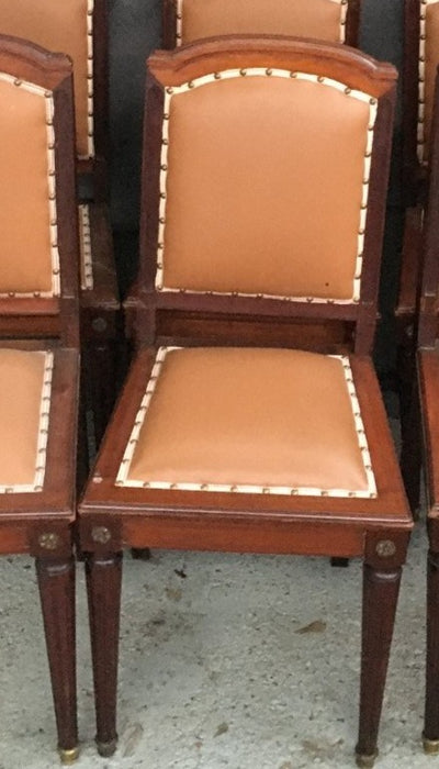 SET OF 4 LOUIS XVI STYLE MAHOGANY CHAIRS