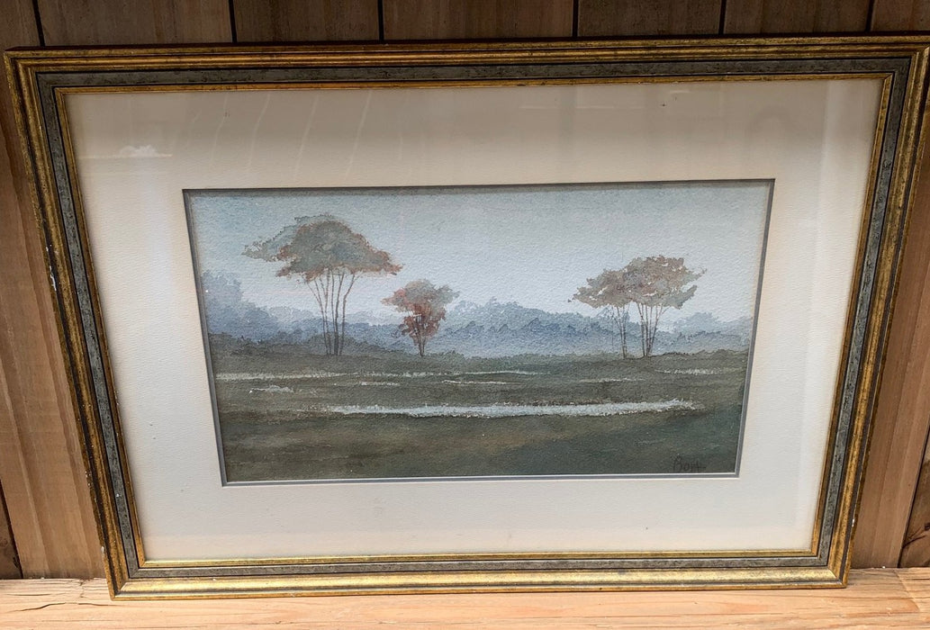 WATERCOLOR LANDSCAPE PAINTING SIGNED BOVA