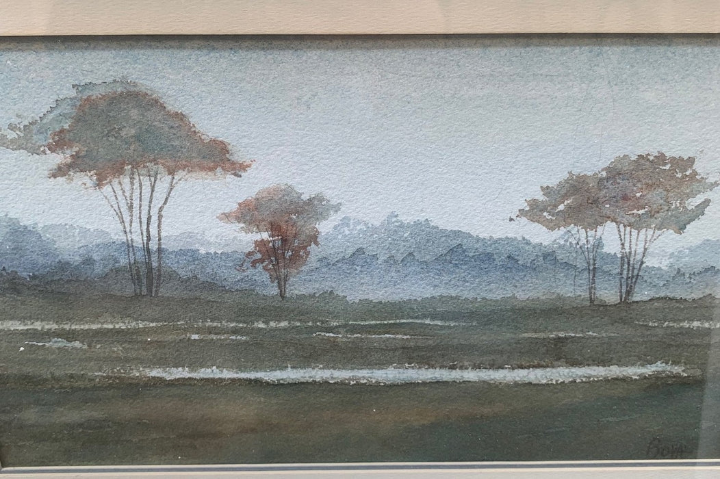 WATERCOLOR LANDSCAPE PAINTING SIGNED BOVA