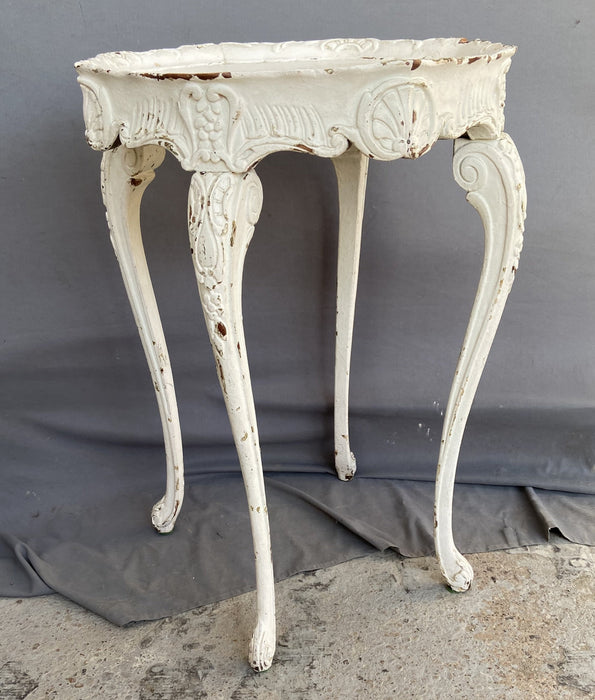 LOUIS XV STYLE SHABBY PAINTED WHITE OCTAGON SIDE