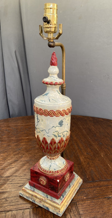 FAUX MARBLE URN LAMP BASE