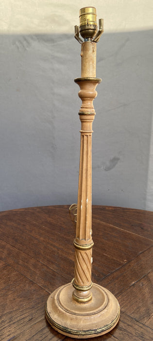 BROWN CANDLE STICK LAMP WITH GOLD ACCENTS