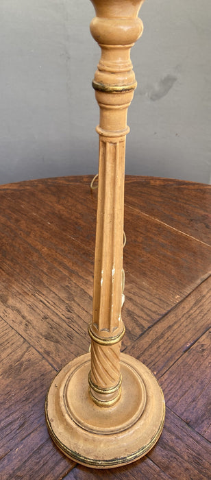 BROWN CANDLE STICK LAMP WITH GOLD ACCENTS