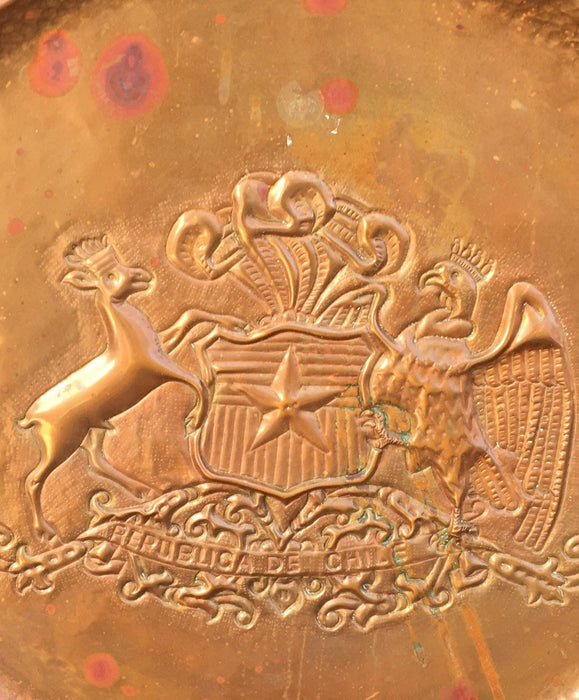 COPPER PLAQUE WITH SEAL OF CHILE