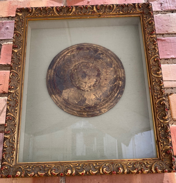 SMALL GOLD FRAMED ROSETTE - NOT OLD