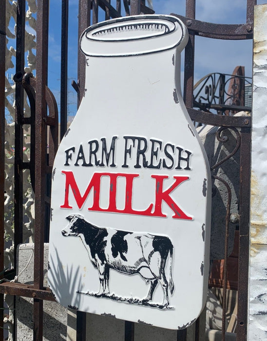 TIN FARM FRESH MILK SIGN