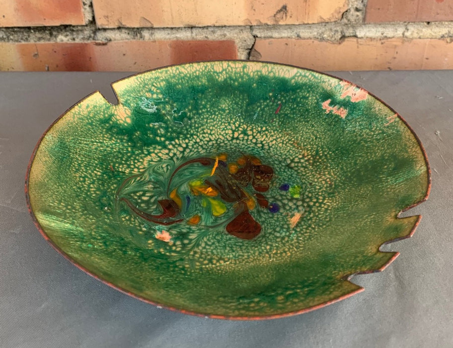 MODERN ENAMELED COPPER ASHTRAY