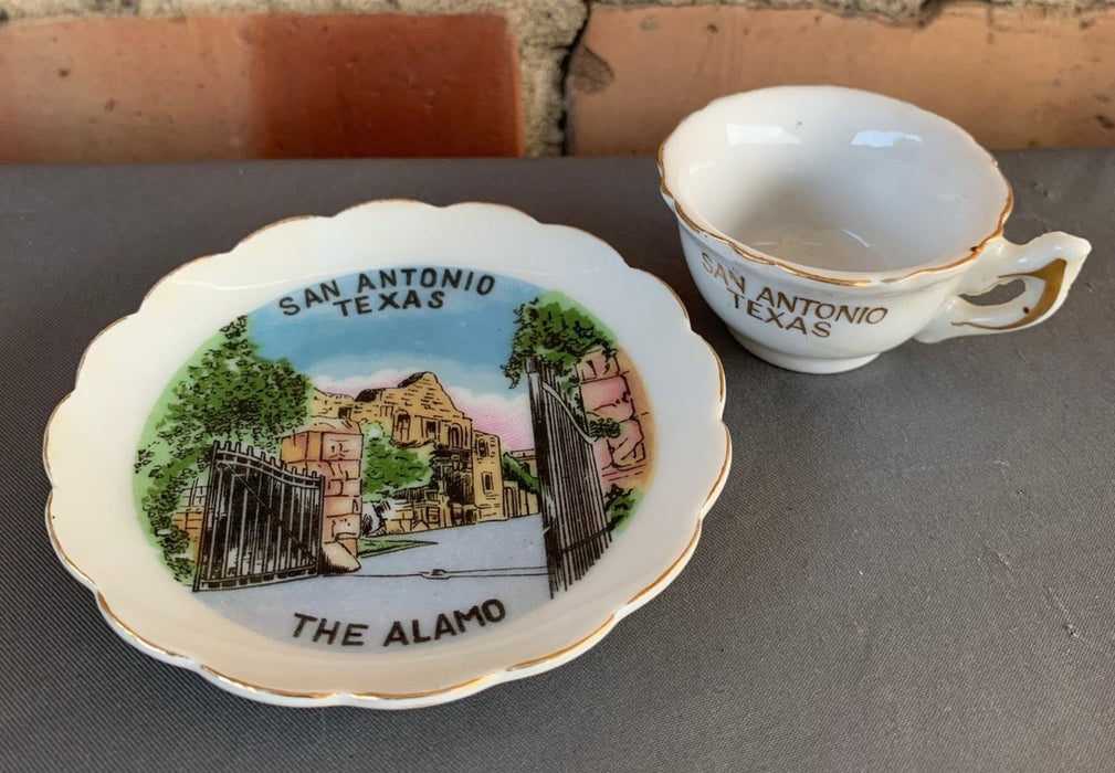 SAN ANTONIO ALAMO MINI CUP AND SAUCER