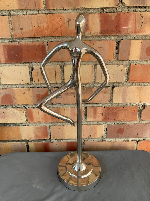 MODERN SILVER METAL STATUE