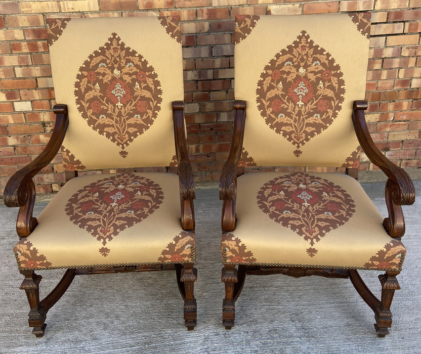 PAIR OF THRONE CHAIRS - NOT OLD