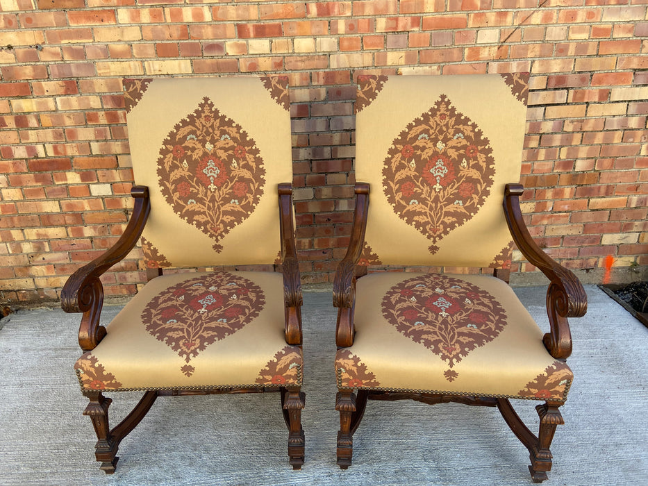 PAIR OF THRONE CHAIRS - NOT OLD