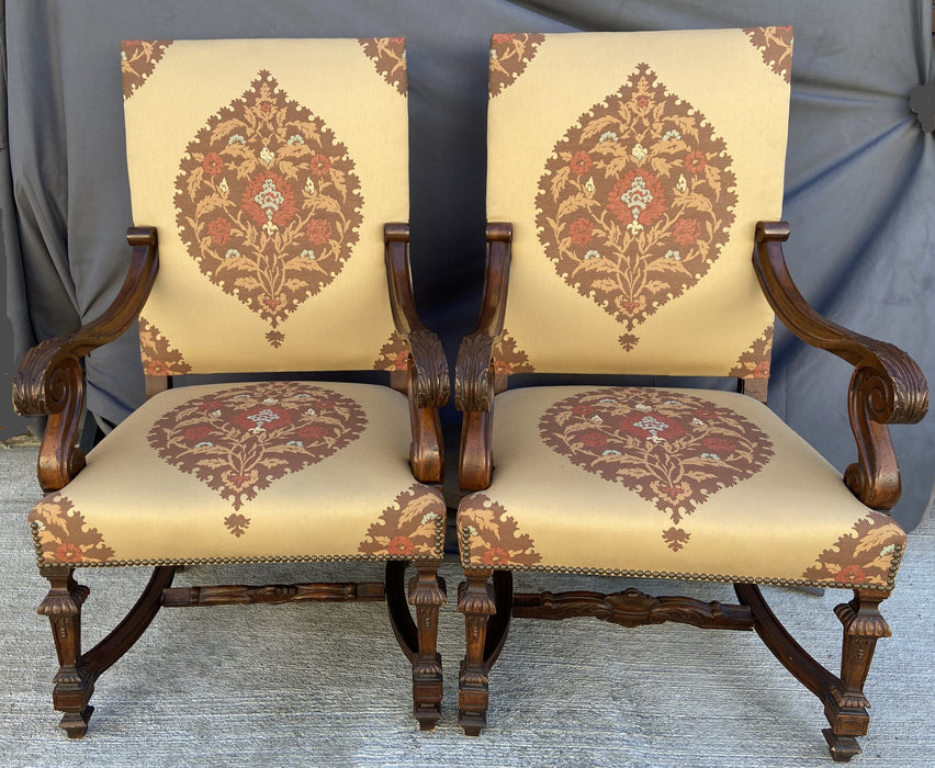 PAIR OF THRONE CHAIRS - NOT OLD