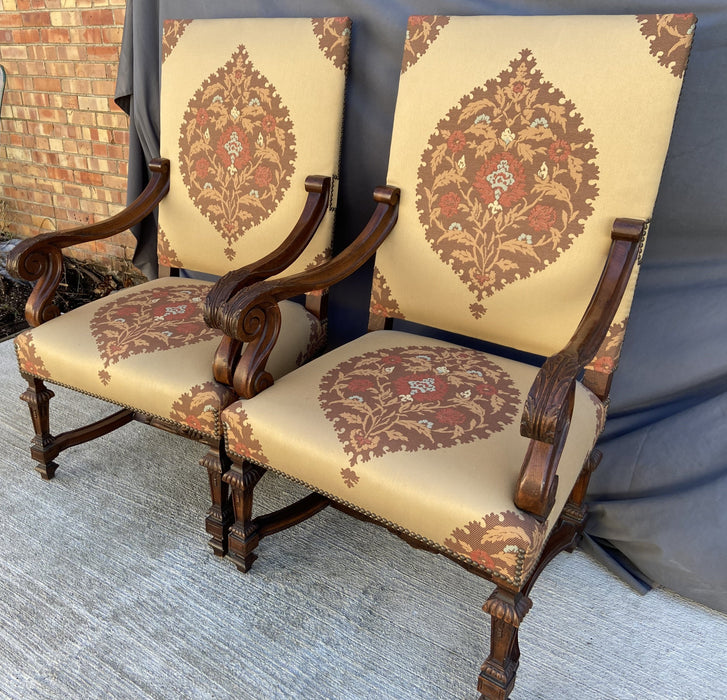 PAIR OF THRONE CHAIRS - NOT OLD