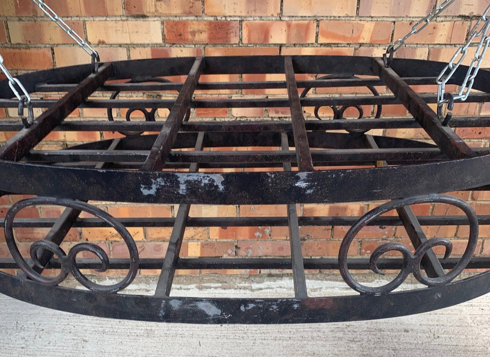 HEAVY OVAL IRON POT RACK