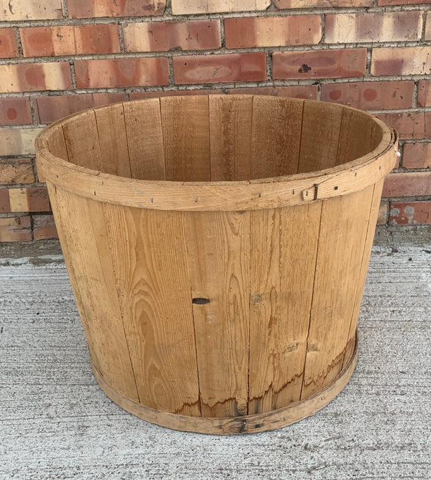 RAW WOOD BARREL PLANTER