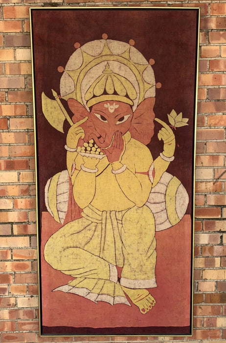 LARGE VERTICAL BATIK GANESHA PAINTING