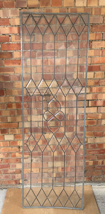 BEVELED AND LEADED GLASS WINDOW IN FRAME