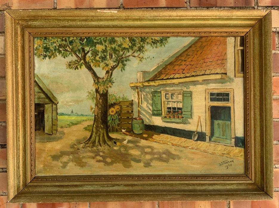 D. STEEMAN OIL PAINTING ON CANVAS ON RURAL HOME
