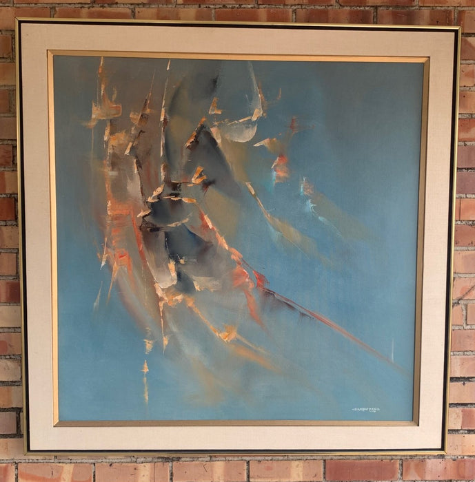 MODERN ABSTRACT OIL BY JOSE LUIS COMPUZANO (1918-1979)