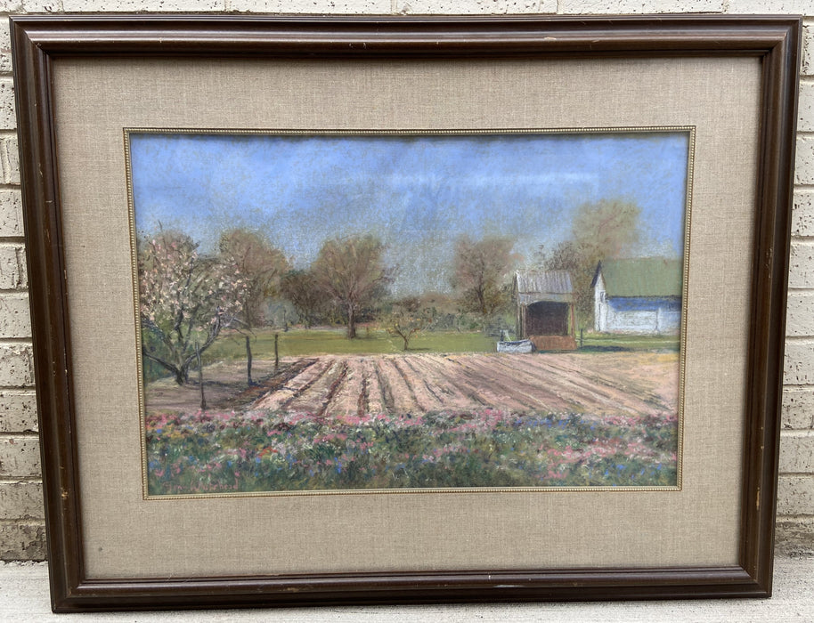 PASTEL OF SPRING FARM BY GLENN WHITEHEAD