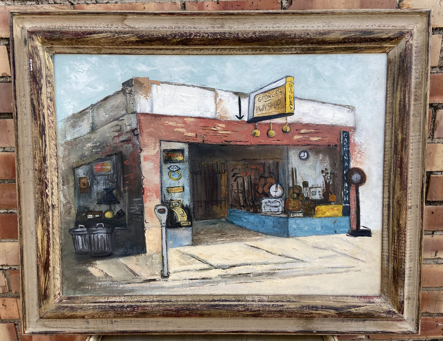 OIL PAINTING OF GEORGE'S PAWN SHOP