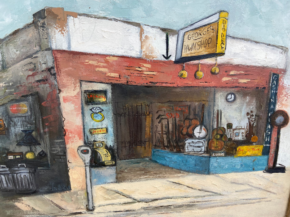 OIL PAINTING OF GEORGE'S PAWN SHOP
